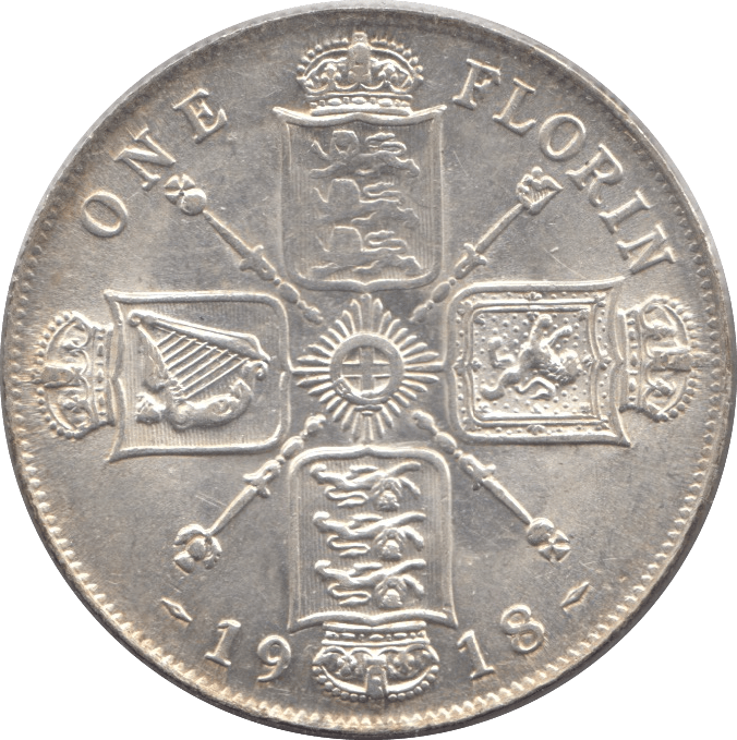 1918 FLORIN ( AUNC ) 4 - Florin - Cambridgeshire Coins