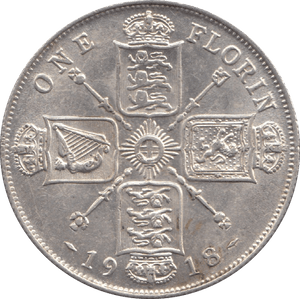 1918 FLORIN ( EF ) 4 - Florin - Cambridgeshire Coins