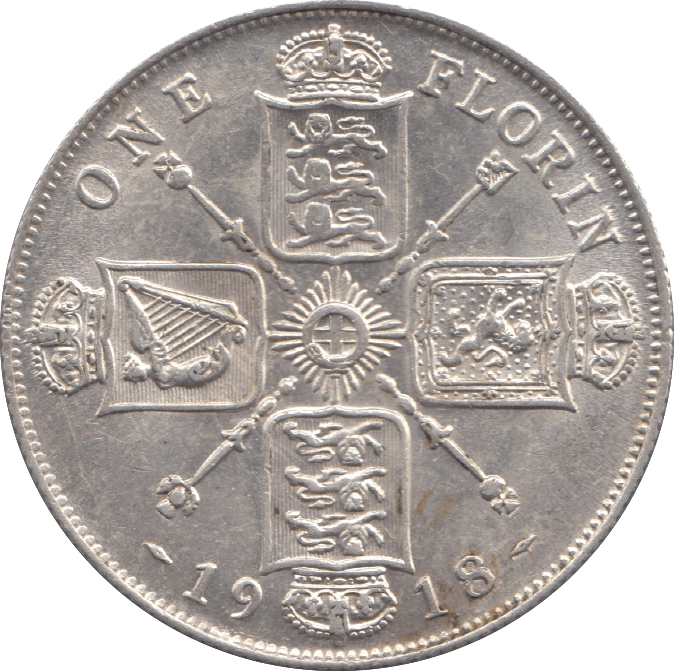1918 FLORIN ( EF ) 4 - Florin - Cambridgeshire Coins