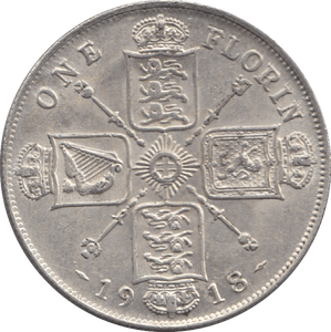 1918 FLORIN ( EF ) 4 - Florin - Cambridgeshire Coins