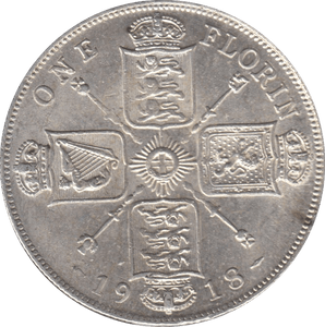 1918 FLORIN ( EF ) 4 - Florin - Cambridgeshire Coins