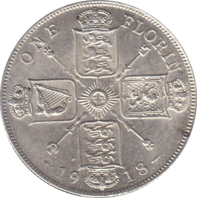 1918 FLORIN ( EF ) 4 - Florin - Cambridgeshire Coins