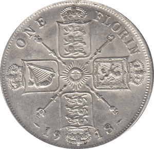 1918 FLORIN ( EF ) 4 - Florin - Cambridgeshire Coins