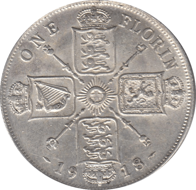 1918 FLORIN ( EF ) 4 - Florin - Cambridgeshire Coins
