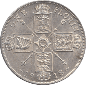 1918 FLORIN ( EF ) 4 - Florin - Cambridgeshire Coins