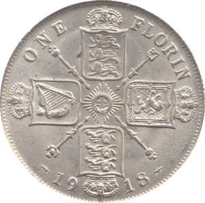 1918 FLORIN ( EF ) 5 - Florin - Cambridgeshire Coins