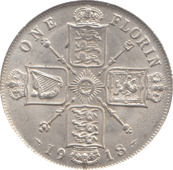 1918 FLORIN ( EF ) 5 - Florin - Cambridgeshire Coins