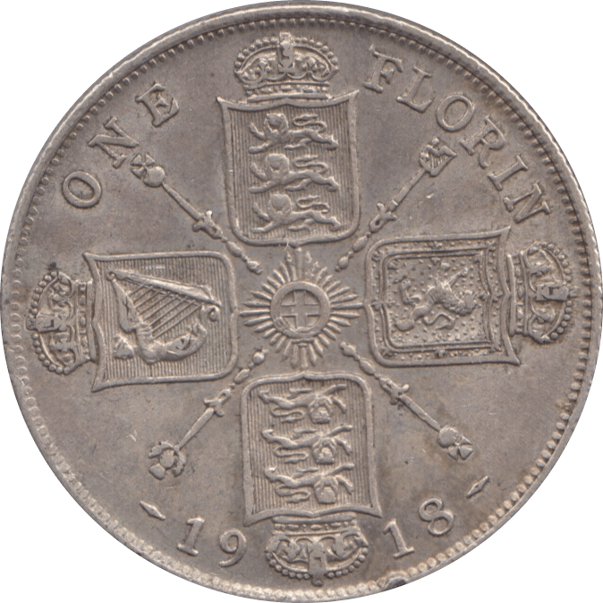 1918 FLORIN ( EF ) 5 - Florin - Cambridgeshire Coins