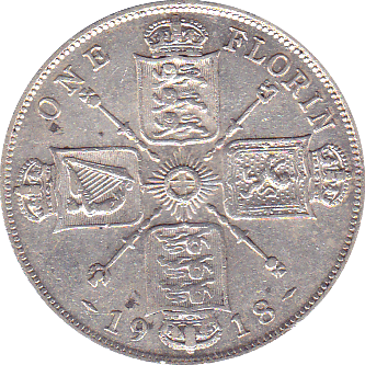 1918 FLORIN ( EF ) B - Florin - Cambridgeshire Coins
