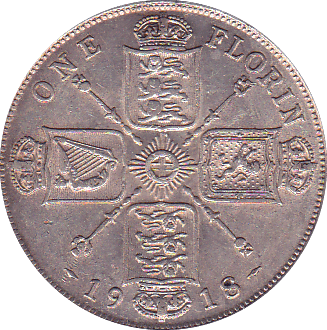 1918 FLORIN ( EF ) - Florin - Cambridgeshire Coins