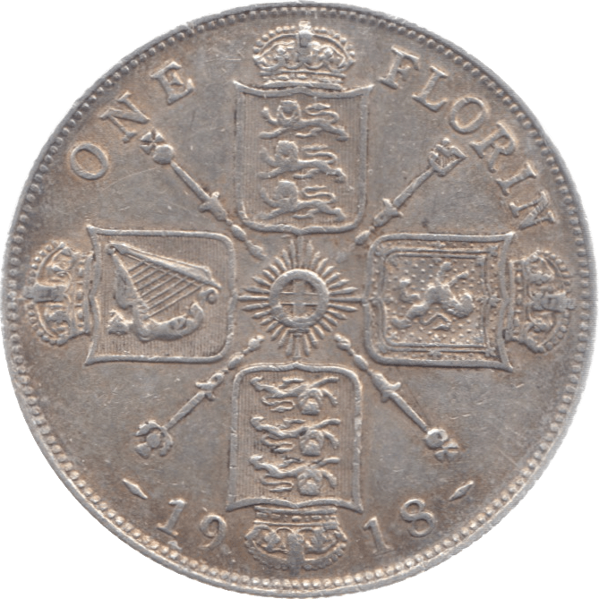 1918 FLORIN ( GVF ) 11 - Florin - Cambridgeshire Coins