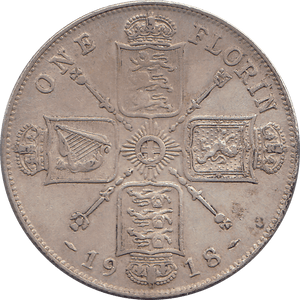 1918 FLORIN ( GVF ) 4 - Florin - Cambridgeshire Coins