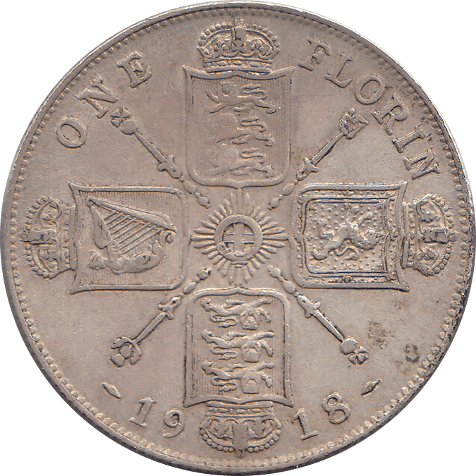 1918 FLORIN ( GVF ) 4 - Florin - Cambridgeshire Coins