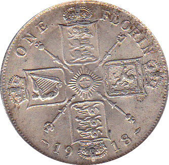 1918 FLORIN ( GVF ) B - Florin - Cambridgeshire Coins