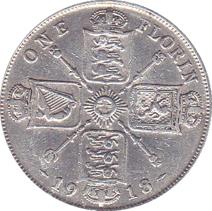 1918 FLORIN ( VF ) . B - Florin - Cambridgeshire Coins