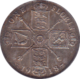 1918 FLORIN ( VF ) . C - Florin - Cambridgeshire Coins