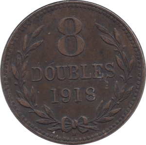 1918 H EIGHT DOUBLES GUERNSEY - WORLD COINS - Cambridgeshire Coins