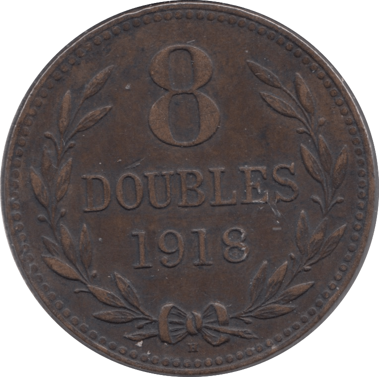 1918 H EIGHT DOUBLES GUERNSEY - WORLD COINS - Cambridgeshire Coins