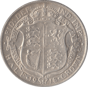 1918 HALFCROWN ( EF ) 13 - Halfcrown - Cambridgeshire Coins