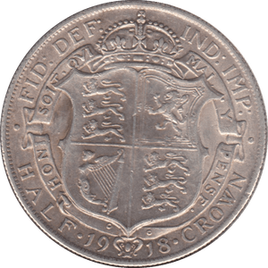 1918 HALFCROWN ( EF ) 7 - Halfcrown - Cambridgeshire Coins