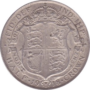 1918 HALFCROWN ( EF ) B - Halfcrown - Cambridgeshire Coins