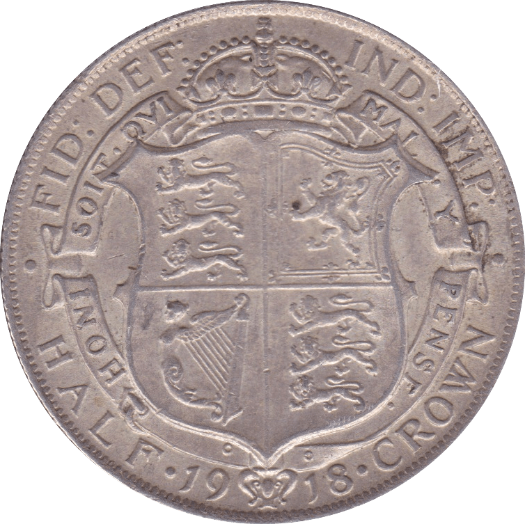 1918 HALFCROWN ( EF ) B - Halfcrown - Cambridgeshire Coins