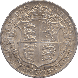 1918 HALFCROWN ( EF ) D - Halfcrown - Cambridgeshire Coins