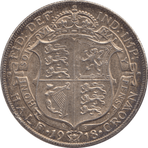 1918 HALFCROWN ( EF ) - Halfcrown - Cambridgeshire Coins