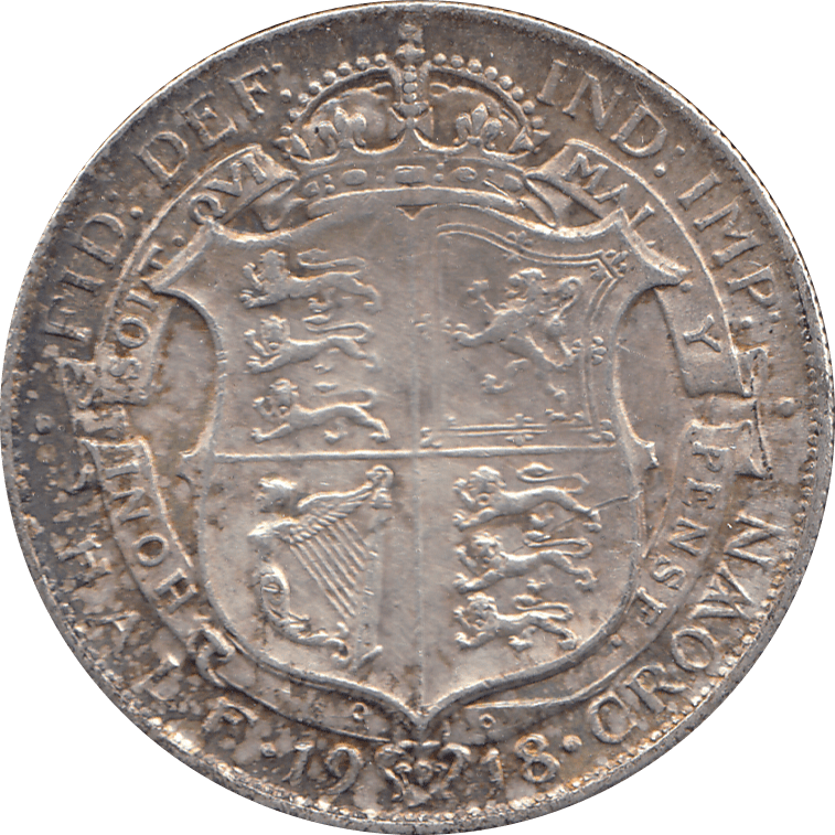 1918 HALFCROWN ( GVF ) 3 - Halfcrown - Cambridgeshire Coins