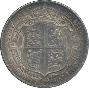 1918 HALFCROWN ( GVF ) - Halfcrown - Cambridgeshire Coins
