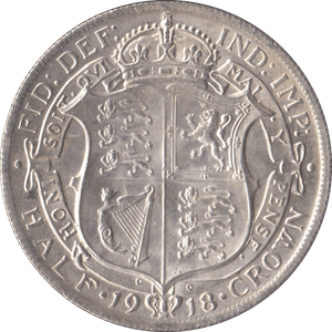 1918 HALFCROWN ( UNC ) - HALFCROWN - Cambridgeshire Coins