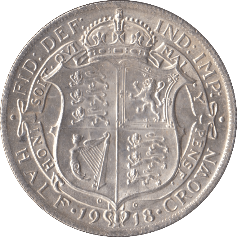 1918 HALFCROWN ( UNC ) - HALFCROWN - Cambridgeshire Coins