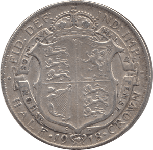 1918 HALFCROWN ( VF ) 3 - Halfcrown - Cambridgeshire Coins