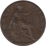 1918 HALFPENNY ( GF ) - Halfpenny - Cambridgeshire Coins