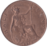 1918 HALFPENNY ( UNC ) B - Halfpenny - Cambridgeshire Coins
