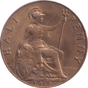 1918 HALFPENNY ( UNC ) - Halfpenny - Cambridgeshire Coins