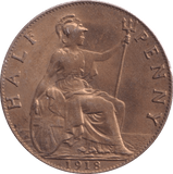 1918 HALFPENNY ( UNC ) - Halfpenny - Cambridgeshire Coins