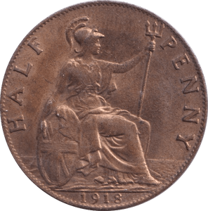 1918 HALFPENNY ( UNC ) - Halfpenny - Cambridgeshire Coins