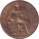 1918 HALFPENNY ( UNC ) - Halfpenny - Cambridgeshire Coins