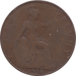1918 KN PENNY ( F ) - Penny - Cambridgeshire Coins