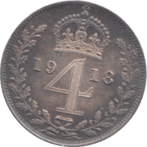 1918 MAUNDY FOURPENCE ( UNC ) 20 - Maundy Coins - Cambridgeshire Coins