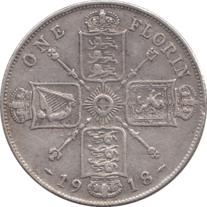 1918 ONE FLORIN ( VF ) 8 - Florin - Cambridgeshire Coins