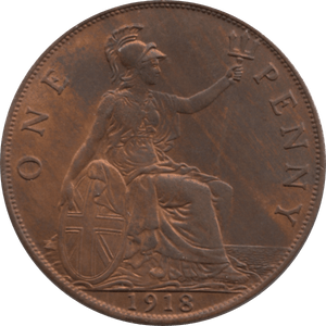 1918 PENNY 2 ( AUNC ) 50 - Penny - Cambridgeshire Coins