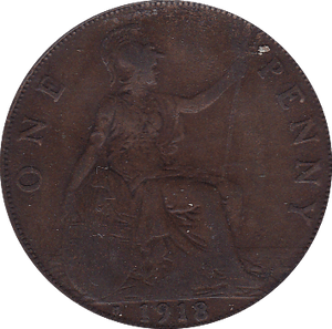 1918 PENNY ( F ) H - Penny - Cambridgeshire Coins