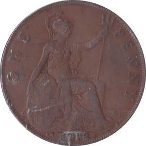 1918 PENNY ( GF ) KN RARE - Penny - Cambridgeshire Coins