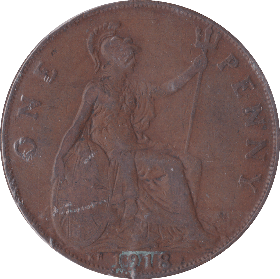 1918 PENNY ( GF ) KN RARE - Penny - Cambridgeshire Coins