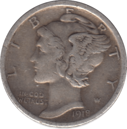 1918 SILVER 1 DIME USA - SILVER WORLD COINS - Cambridgeshire Coins