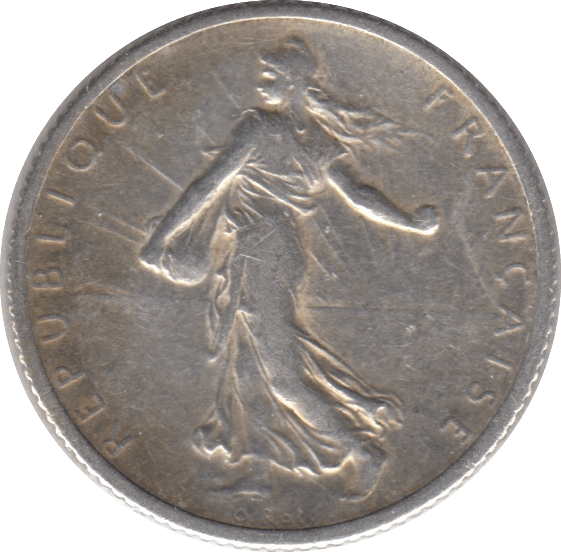 1918 SILVER 1 FRANC FRANCE - SILVER WORLD COINS - Cambridgeshire Coins
