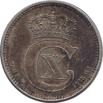 1918 SILVER 10 ORE DENMARK REF H3 - SILVER WORLD COINS - Cambridgeshire Coins
