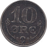 1918 SILVER 10 ORE DENMARK REF H3 - SILVER WORLD COINS - Cambridgeshire Coins